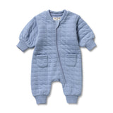 W&F W25 Sky Blue Organic Quilted Growsuit