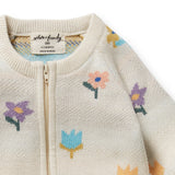 W&F W25 Flower pop organic Knitted Jacquard Growsuit