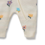 W&F W25 Flower pop organic Knitted Jacquard Growsuit