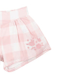 Bebe S24 Lara Embroidered Pink Check Shorts