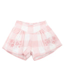 Bebe S24 Lara Embroidered Pink Check Shorts