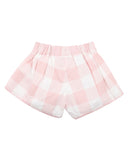 Bebe S24 Lara Embroidered Pink Check Shorts