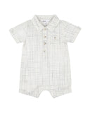 Bebe Harry Collared Romper Grey Grid S24