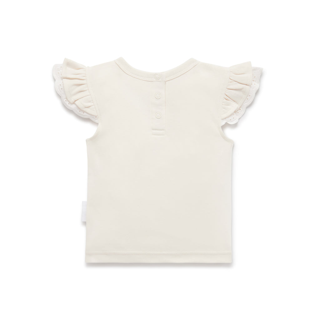Aster & Oak Organic Cotton Flutter Top – Fawn Meadow Floral Blouse
