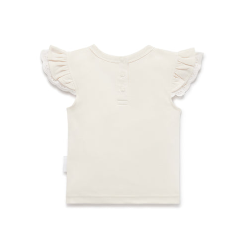 Aster & Oak Organic Cotton Flutter Top – Fawn Meadow Floral Blouse