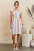 MahaShe Anna Tunic in Summer Stripe | 100% Cotton Long-Line Floral Top