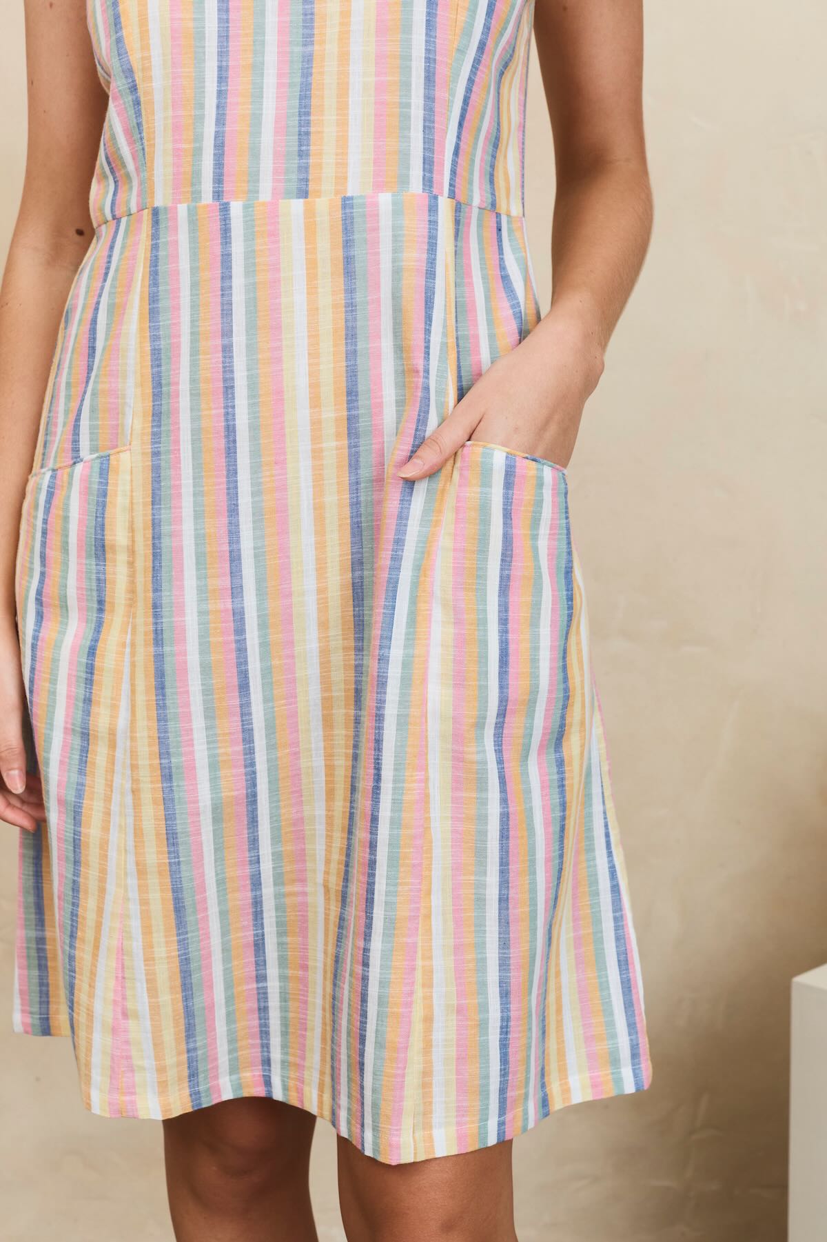 MahaShe Anna Tunic in Summer Stripe | 100% Cotton Long-Line Floral Top