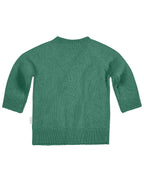 Toshi Organic Cotton Remy Cardigan Teal, Green cardigan on a white background.