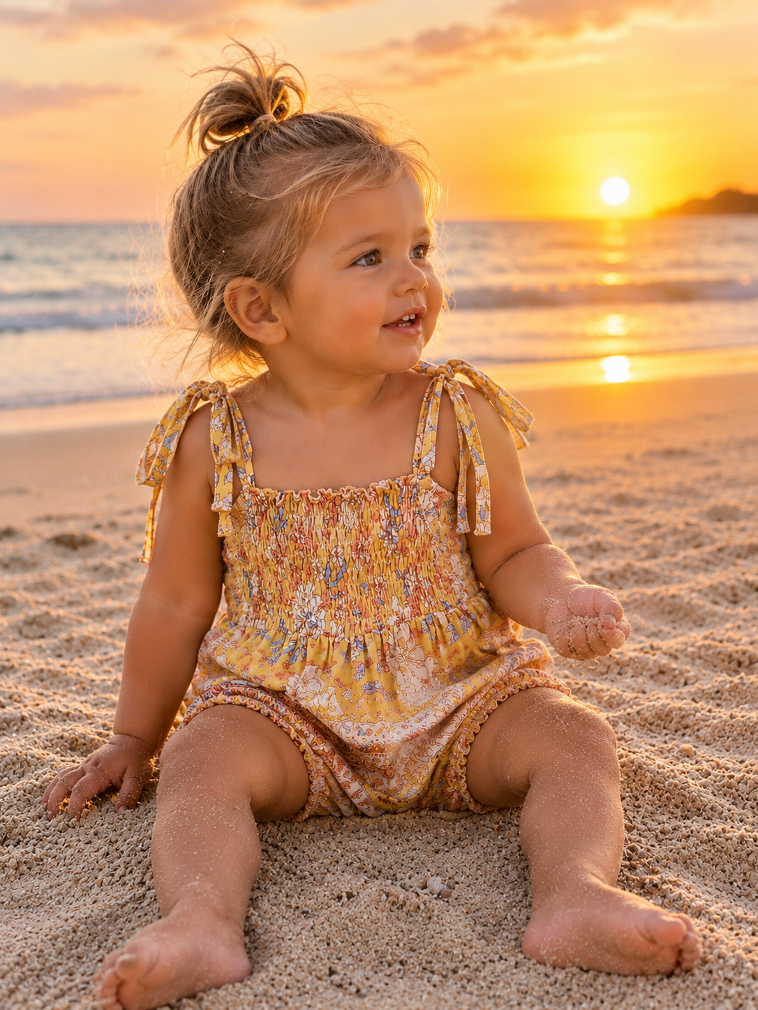 MilaMeli Baby Chloe Jumpsuit Sunrise Botanica Print