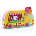 Ice cream truck-shaped puzzle box with a cat character and ice cream elements on a white background