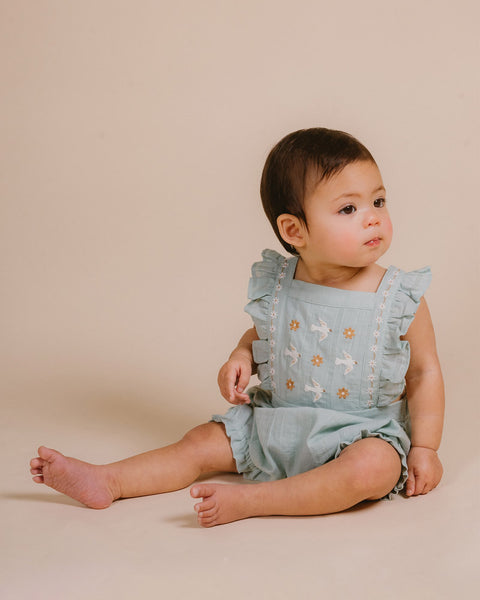 Sweet Spot Embroidered Overall Sage S24