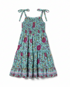 MilaMeli Aria Spring Dress Aqua Wildflower Print