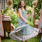 MilaMeli Aria Spring Dress Aqua Wildflower Print