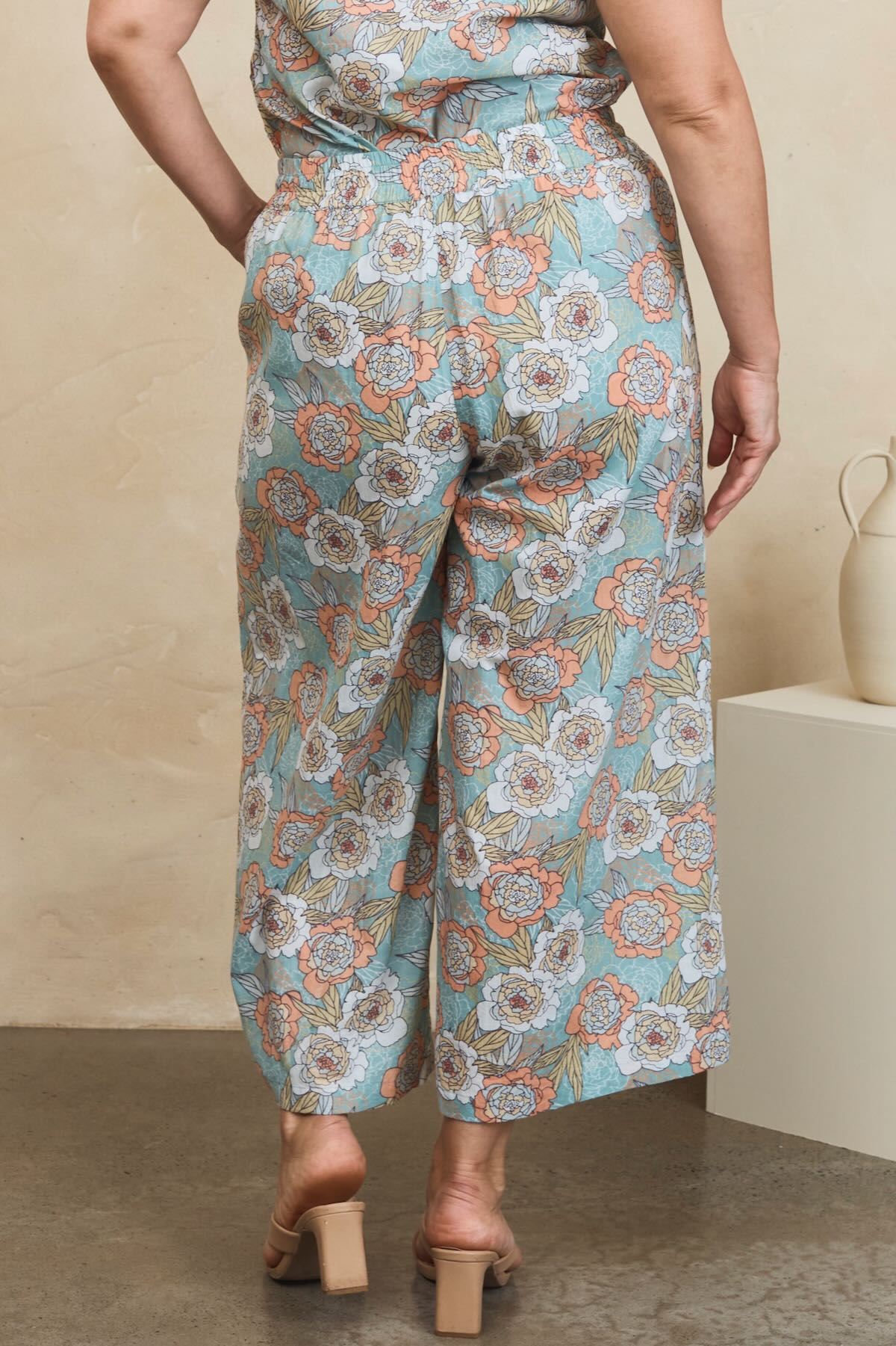 MahaShe Liv Trouser in Callie | Wide-Leg Organic Cotton Floral Pants