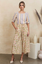 MahaShe Liv Trouser in Fleur | Wide-Leg Organic Cotton Floral Pants