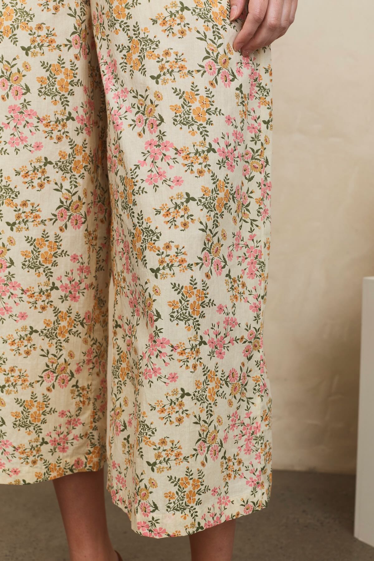 MahaShe Liv Trouser in Fleur | Wide-Leg Organic Cotton Floral Pants