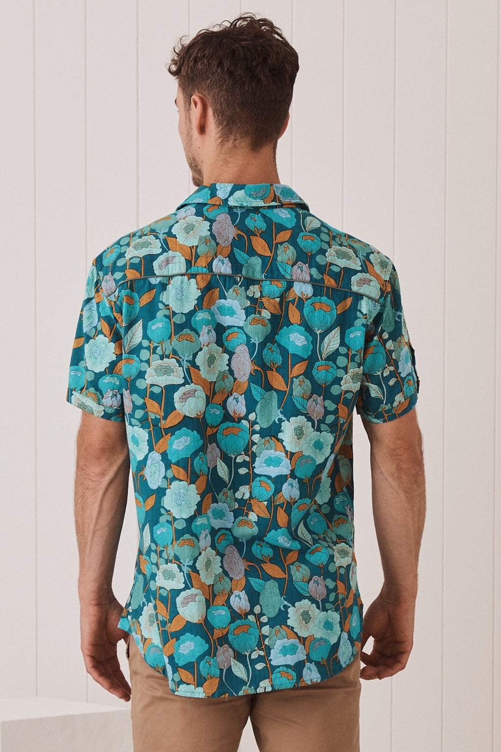 MahaShe Men’s Short Sleeve Shirt | 100% Cotton Printed Button-Down