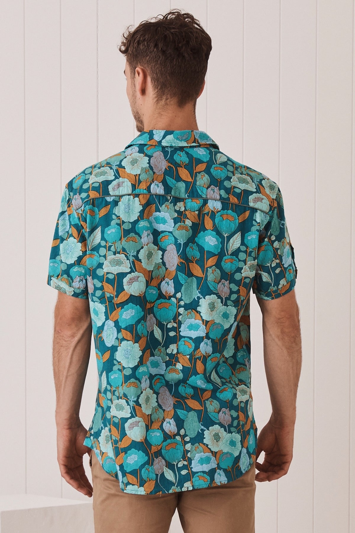MahaShe Men’s Short Sleeve Shirt | 100% Cotton Printed Button-Down