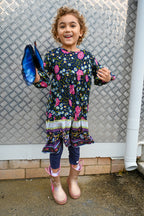 MilaMeli Lotte Dress Indigo Wildflower Print