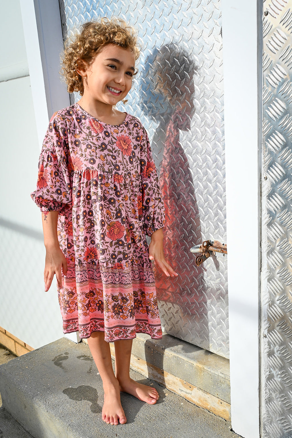 MilaMeli Lottie Dress Blush Wildflower Print