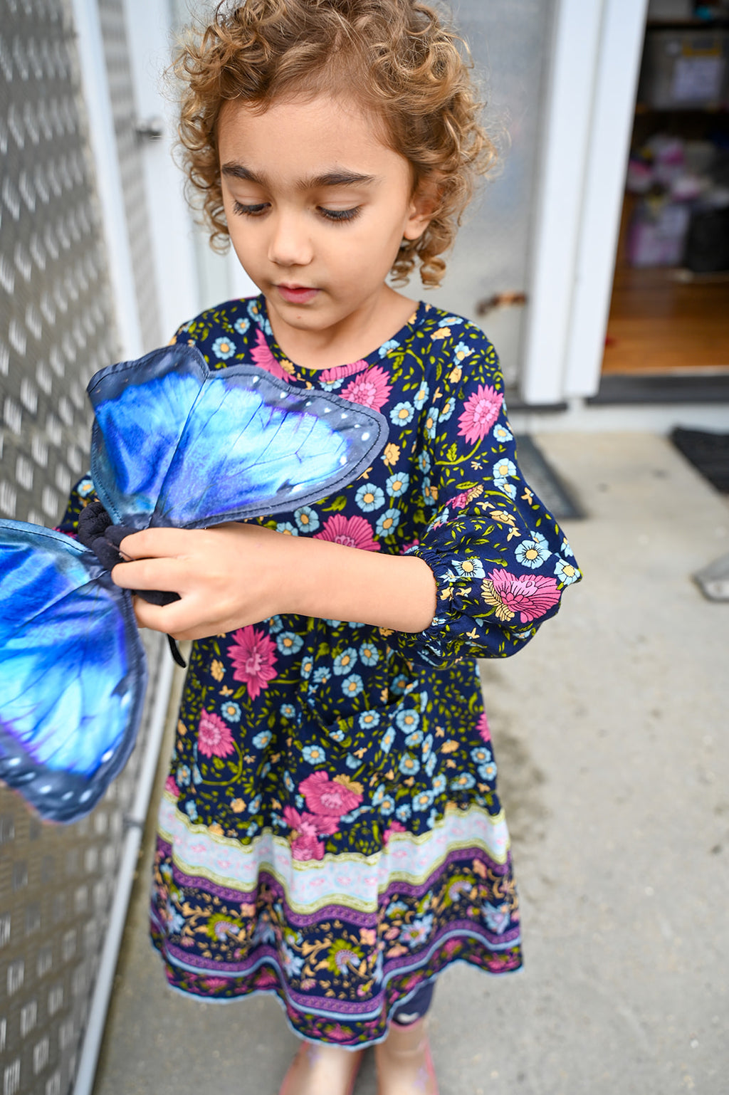 MilaMeli Lotte Dress Indigo Wildflower Print