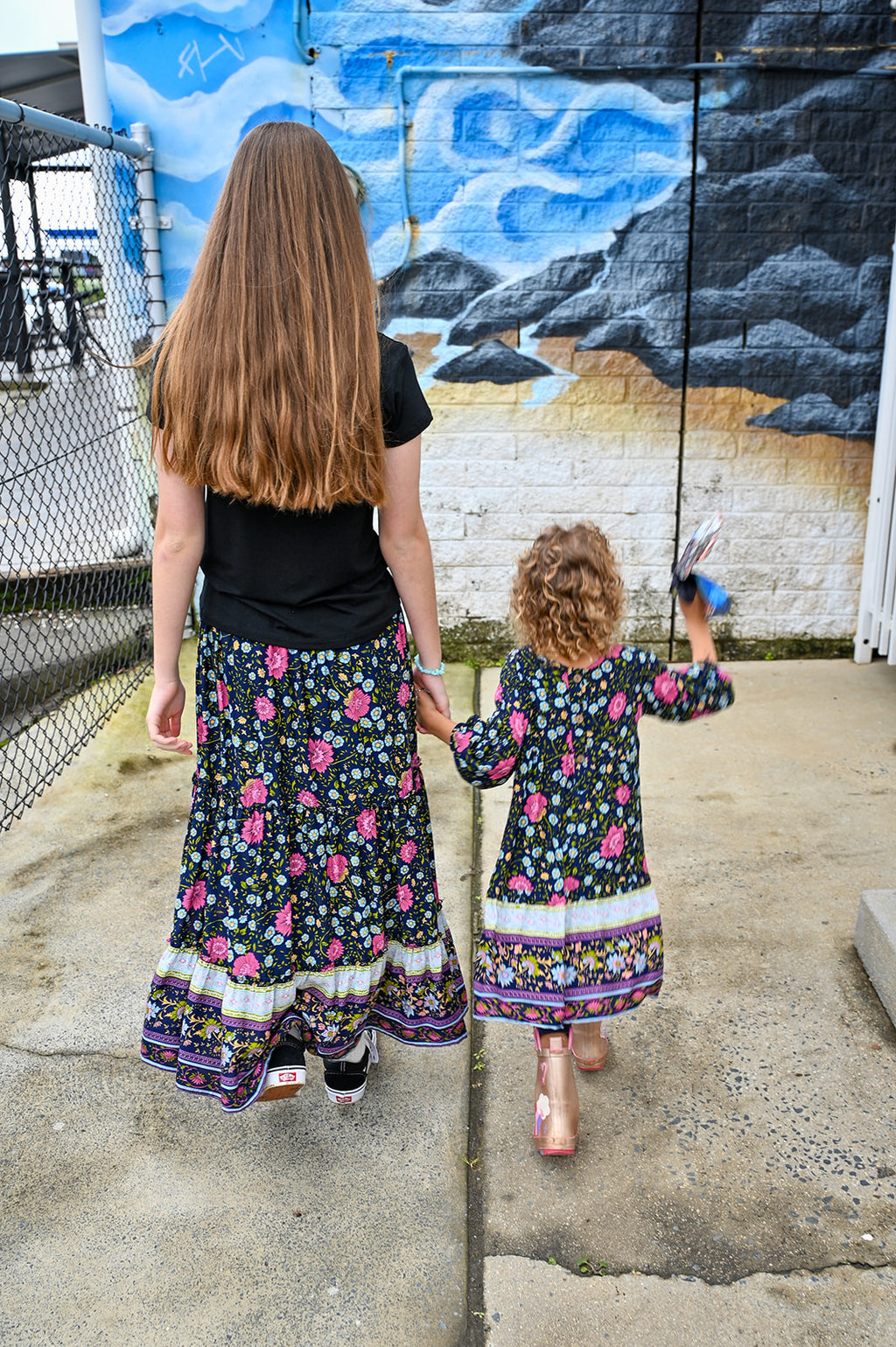 MilaMeli Lotte Dress Indigo Wildflower Print
