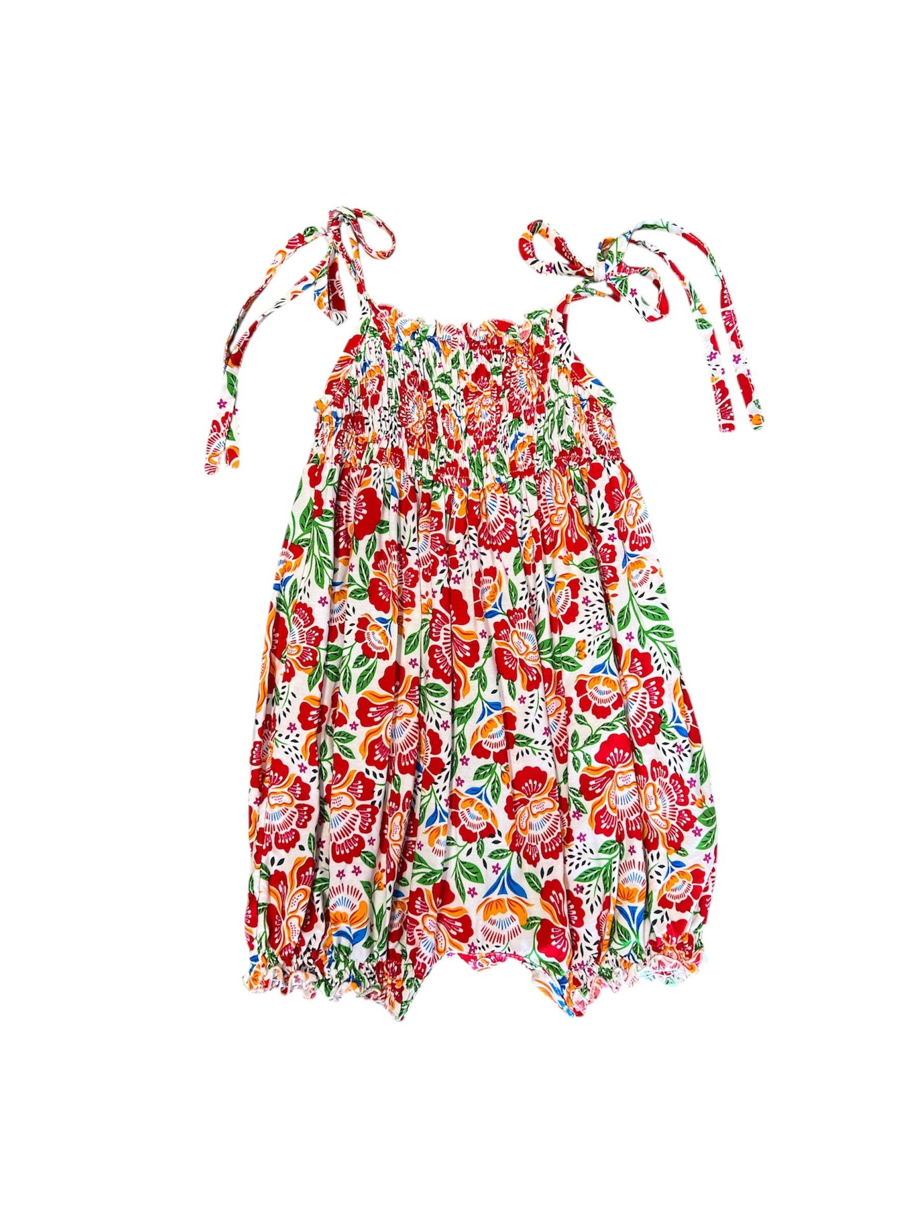 MilaMeli Baby Chloe Jumpsuit Fiesta Bloom -White Print