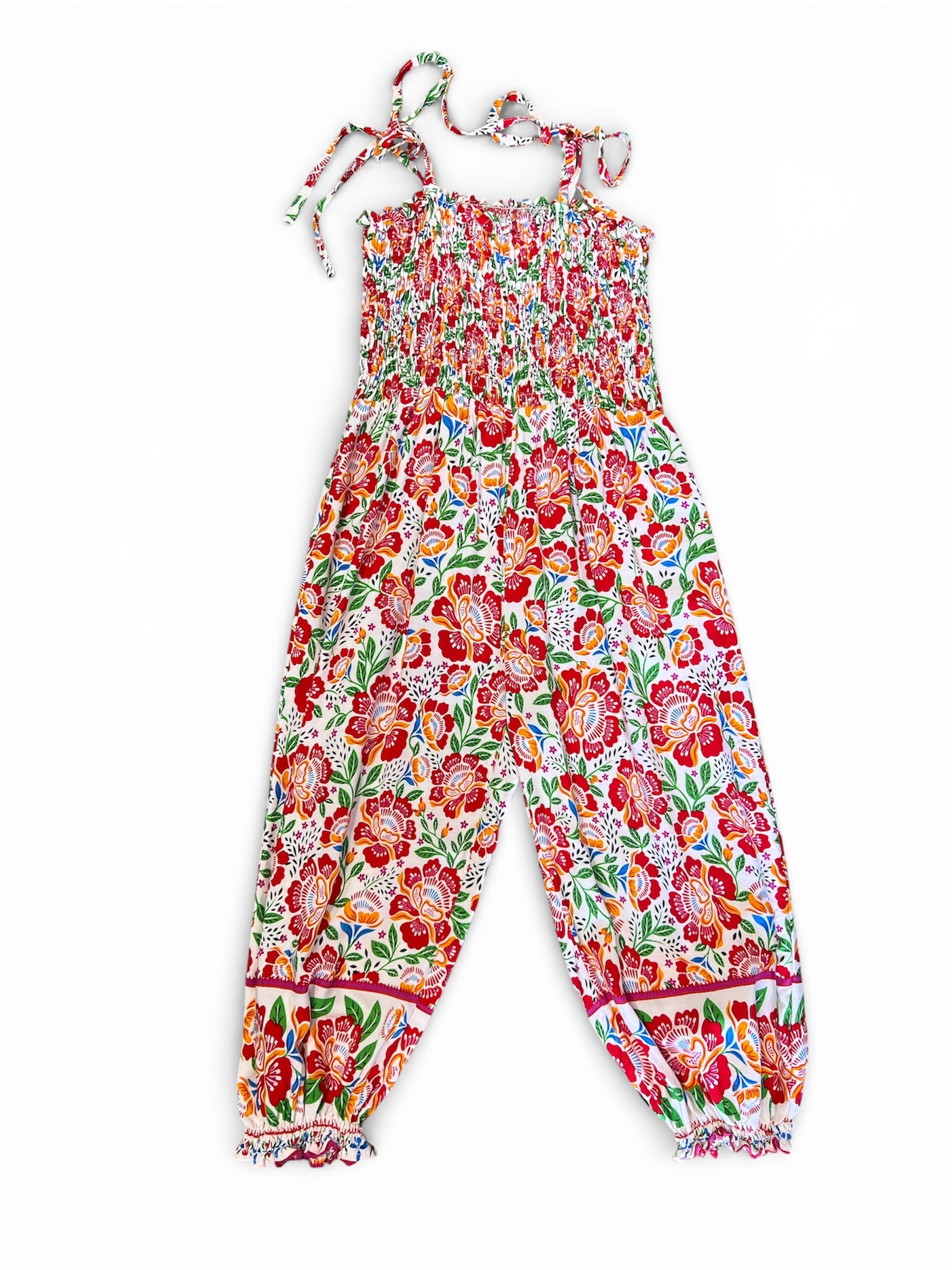 MilaMeli Charli Jumpsuit - Fiesta Bloom White