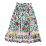 MilaMeli Maeve Maxi Skirt Aqua Wildflower Print.