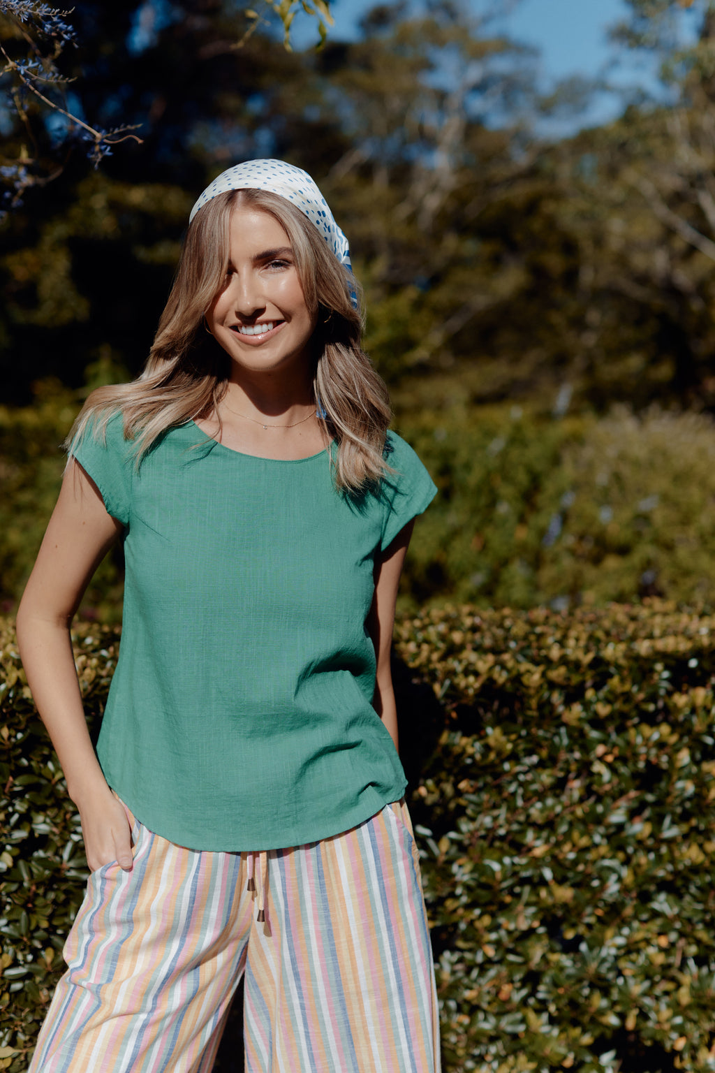 MahaShe Remi Top in Mint | 100% Premium Cotton Peplum Blouse