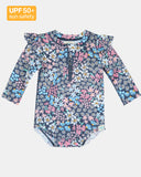 Toshi S25 Swim Onesie L/S Ripple Wattle Dusk