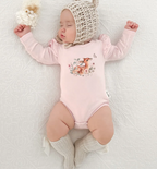 Aster & Oak Organic Cotton Onesie – Vintage Meadow Floral Bodysuit