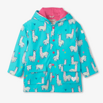 Hatley W23 Adorable Alpacas Raincoat Blue Curacao F22RAK1336