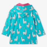 Hatley W23 Adorable Alpacas Raincoat Blue Curacao F22RAK1336