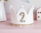 Alimrose Ivory Birthday Crown - Adjustable Fabric Keepsake