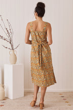 MahaShe Sunday Dress in Buttercup | 100% Cotton Floral Midi Sun Dress