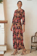 MahaShe Talia Trouser in Autumn Blossom | High-Waisted 100% Cotton Wide-Leg Pants