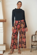 MahaShe Talia Trouser in Autumn Blossom | High-Waisted 100% Cotton Wide-Leg Pants