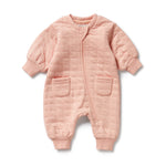 W&F W25 Pretty Pink Organic Quilted Growsuit