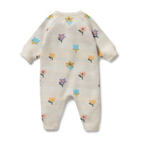 W&F W25 Flower pop organic Knitted Jacquard Growsuit