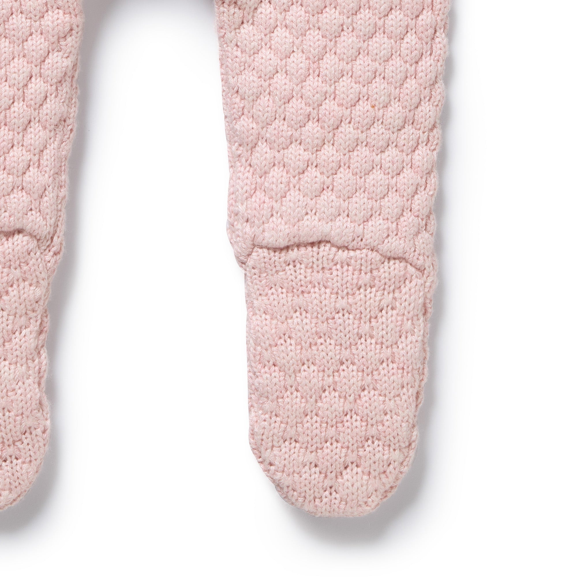 Wilson & Frenchy Organic Knitted Bubble Pant Marshmallow Pink footed on a white background on a white background