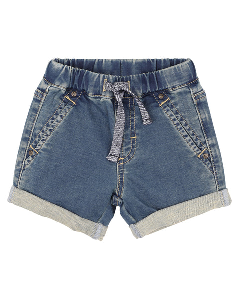 MH S24 Bebe Boys Knit Denim Shorts Vintage Indigo