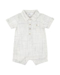 Bebe Harry Collared Romper Grey Grid S24