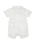 Bebe Harry Collared Romper Grey Grid S24