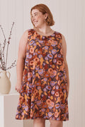 MahaShe Ziggy Tunic in Poppy Peach | 100% Organic Cotton Floral Mini Dress