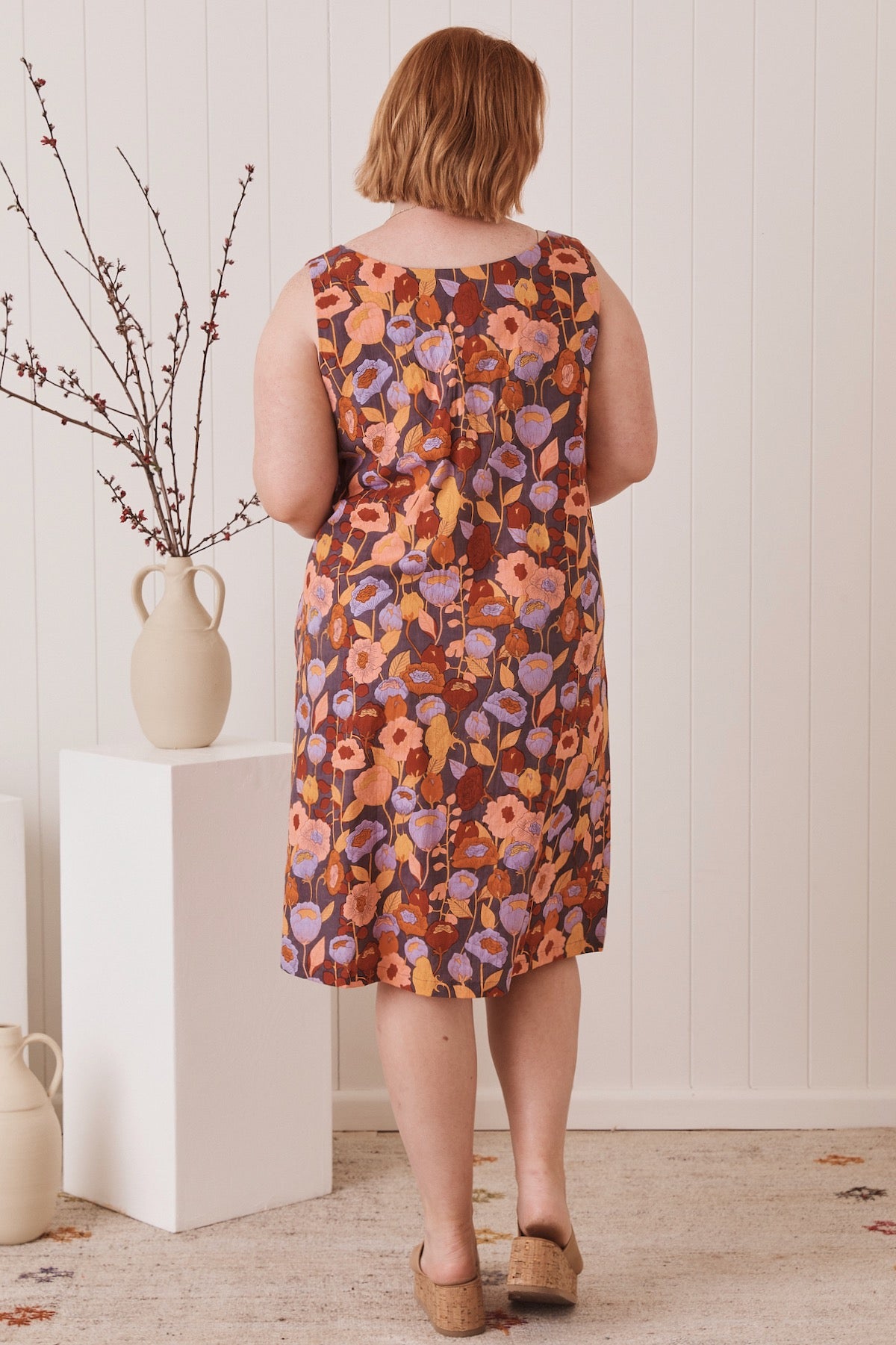 MahaShe Ziggy Tunic in Poppy Peach | 100% Organic Cotton Floral Mini Dress