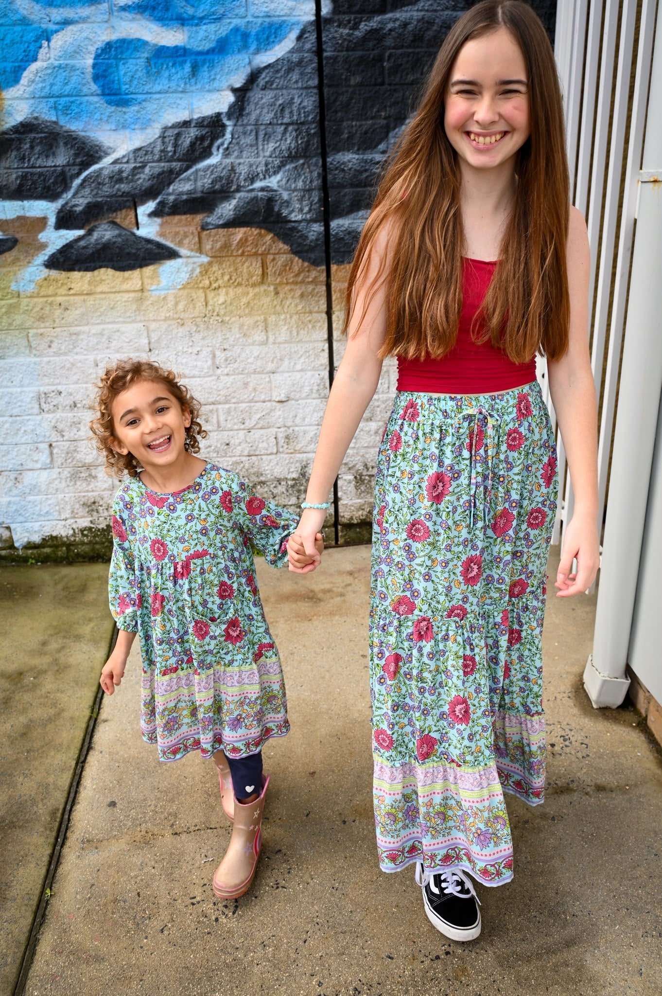 Maeve Maxi Skirt Aqua Wildflower