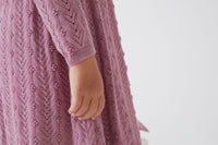 Tiny Twigs W23 Organic Berry Knit Dress Rose