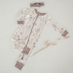 Aster & Oak Organic Wildflower Zip Romper - Floral Onesie