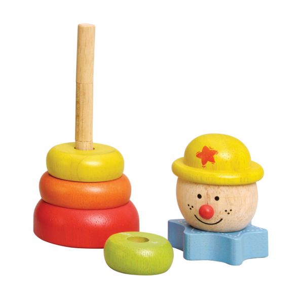 EverEarth Wooden Stacking Clown - Sustainable Toddler Development Toy